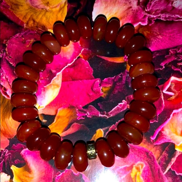 🧿2/$15 New ✋🏼Handmade 10mm Natural Carnelian Rondel Stone Stretch Bracelet - Picture 4 of 12